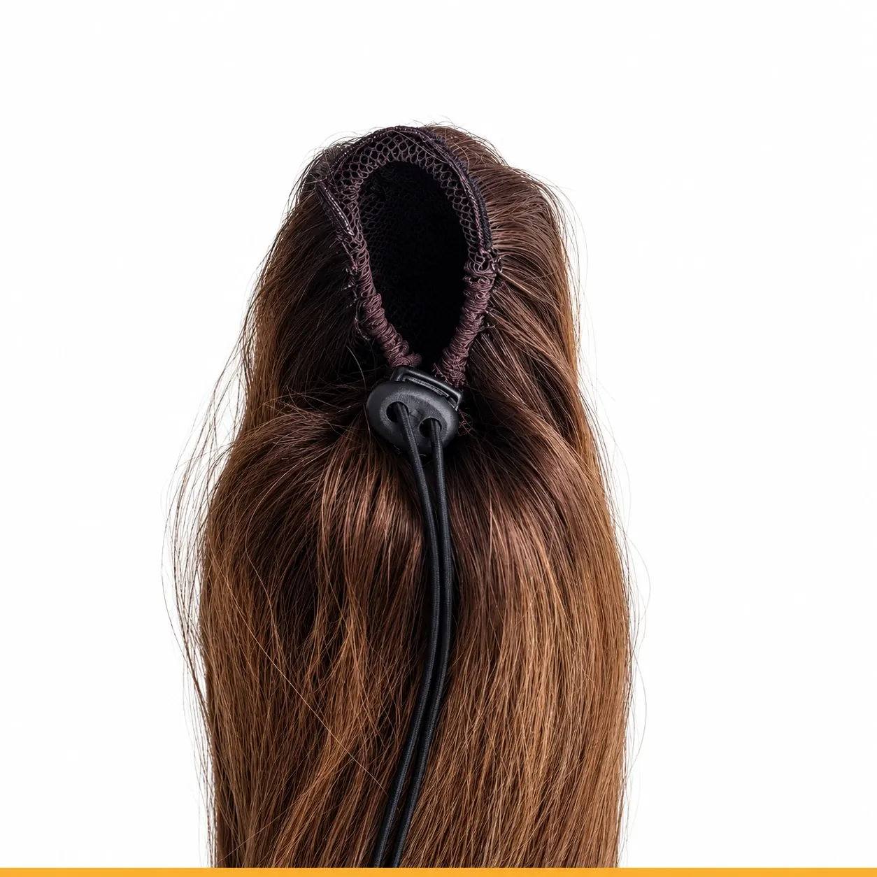 Long human hair bun extension — product photograph
