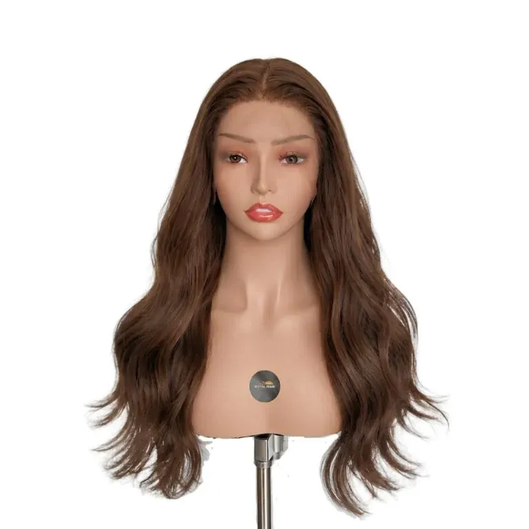 WIG23 MOONSTONE – 13×4 Transparent Lace Human Hair Wig, Dark Brown 16-18″
